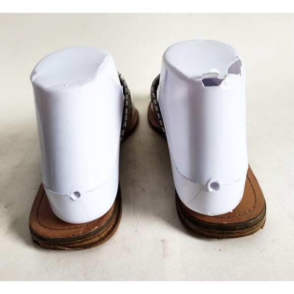 Stuart Weitzman Metallic Gold / Silver Thong Flat Leather Dressy Sandals Size 4 - Picture 8 of 12